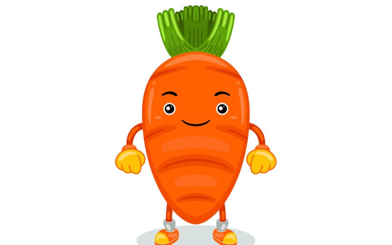 Carrot Mascot Character Vector Illustration Vector Graphic