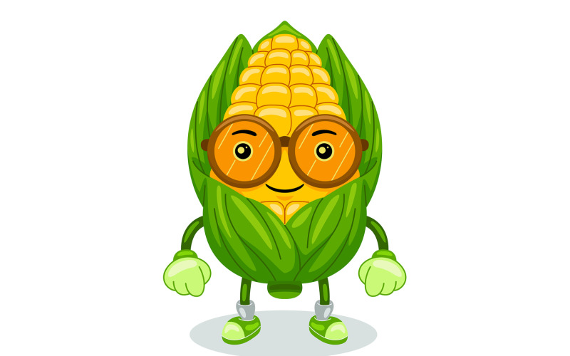 Corn Mascot Character Vector Illustration Vector Graphic