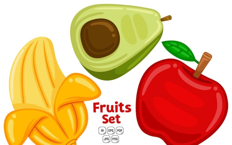 Cute Fruits Pack Vector #01 Vector Graphic