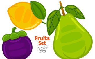 Cute Fruits Pack Vector #03