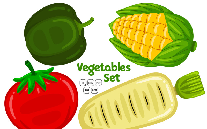 Cute Vegetables Pack Vector #02 Vector Graphic