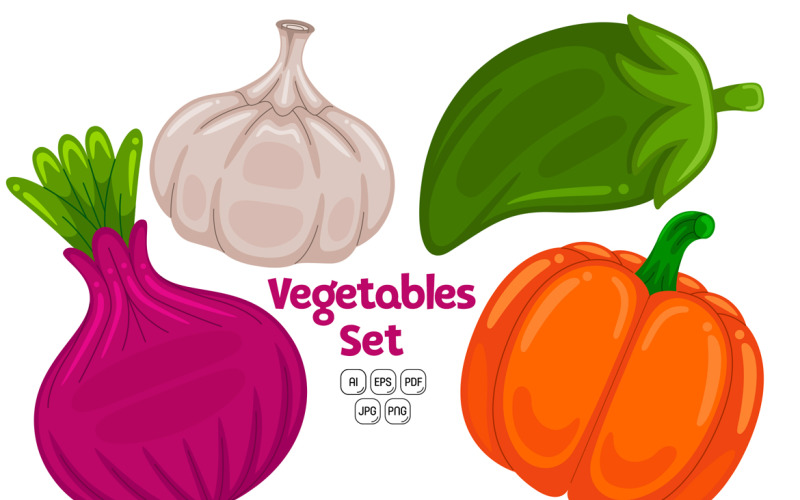 Cute Vegetables Pack Vector #03 Vector Graphic