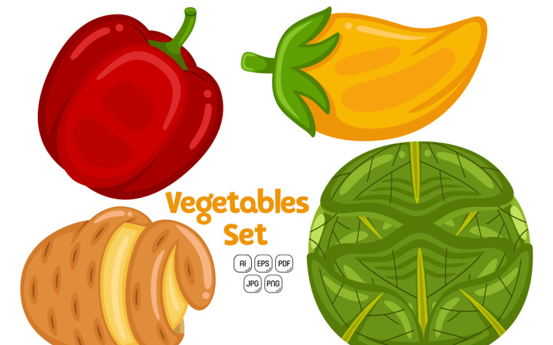Cute Vegetables Pack Vector #04 Vector Graphic