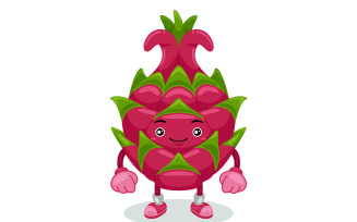 Dragonfruit Mascot Character Vector Illustration