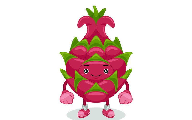 Dragonfruit Mascot Character Vector Illustration Vector Graphic