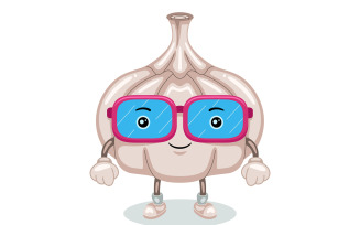 Garlic Mascot Character Vector Illustration