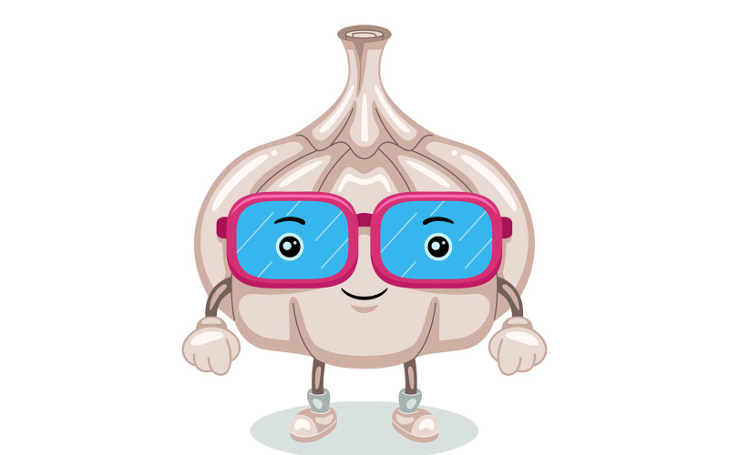 Garlic Mascot Character Vector Illustration Vector Graphic