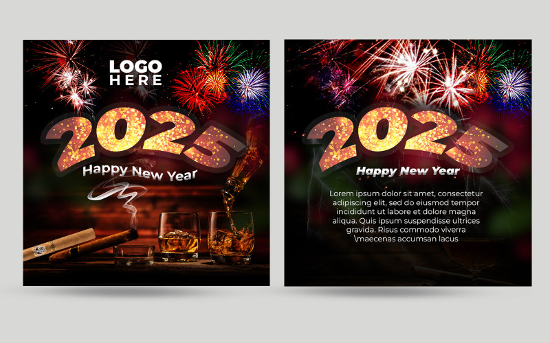Happy New Year Flyer design Corporate Identity