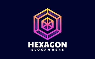 Hexagon Line Art Gradient Logo 1