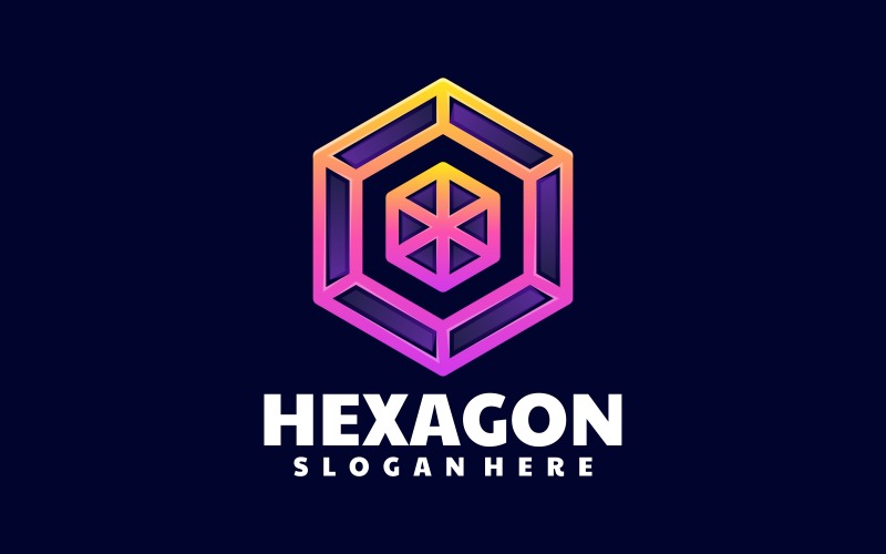 Hexagon Line Art Gradient Logo 1 Logo Template