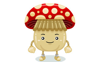 Mushroom Mascot Character Vector Illustration