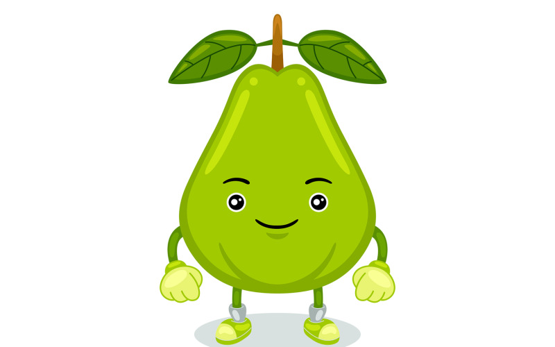 Pear Mascot Character Vector Illustration Vector Graphic
