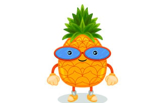 Pineapple Mascot Character Vector Illustration
