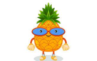 Pineapple Mascot Character Vector Illustration