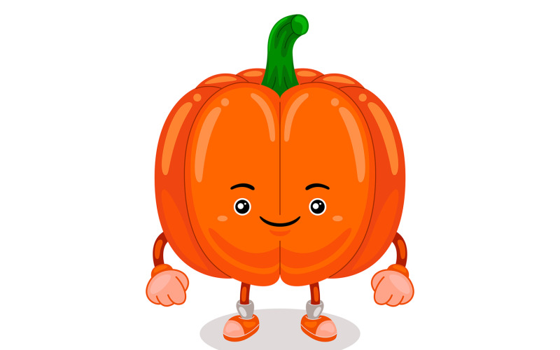 Pumpkin Mascot Character Vector Illustration Vector Graphic