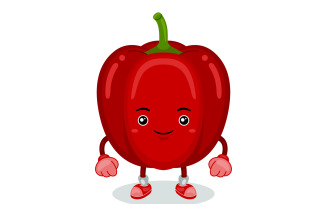 Red Pepper Mascot Character Vector Illustration