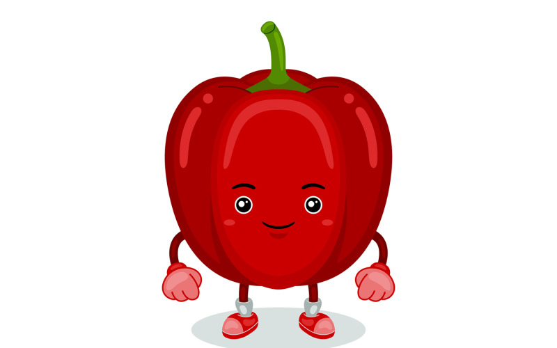 Red Pepper Mascot Character Vector Illustration Vector Graphic