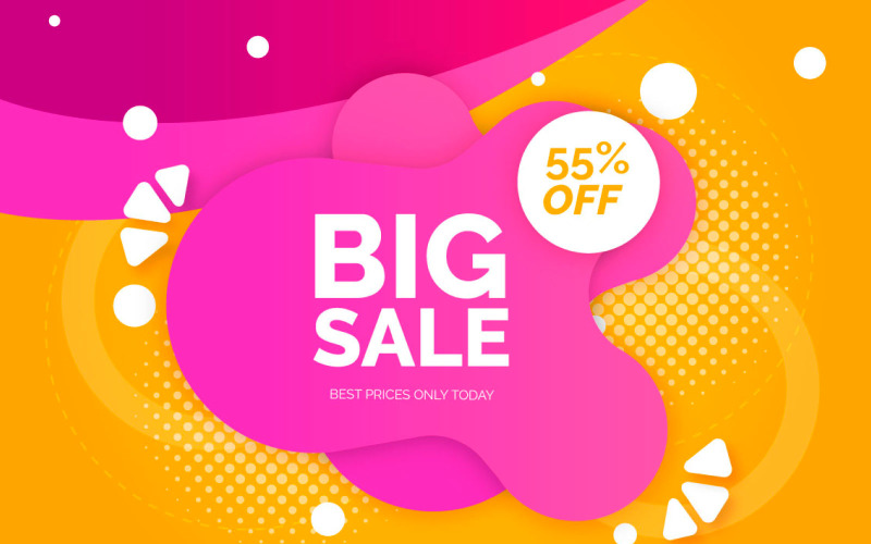 Sale marketing banner vector with price cut out and sell-off. Illustration