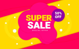 sale marketing banner with price cut design