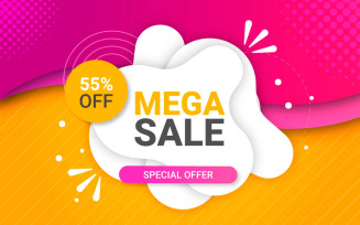 Sale marketing banner with price cut out and sale design