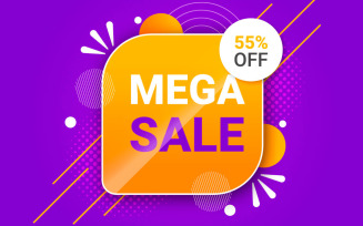 sale marketing banner with price cut out and sell-off design of vector concept