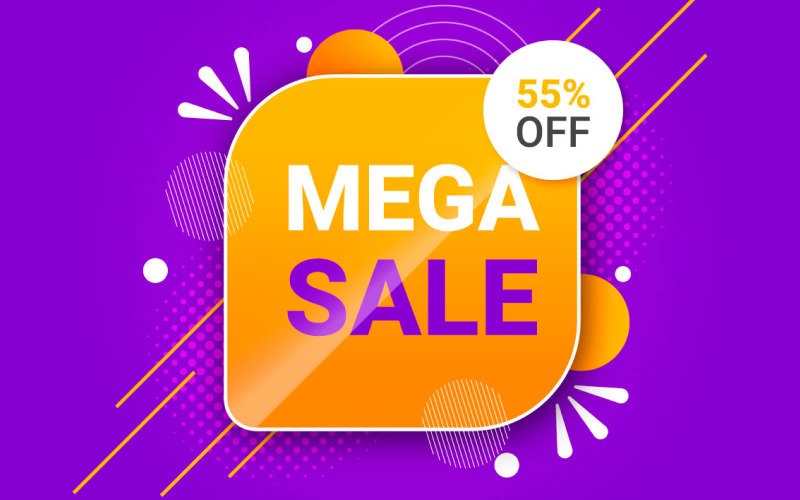 sale marketing banner with price cut out and sell-off design of vector concept Illustration