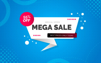 sale marketing banner with price cut out and sell-off design