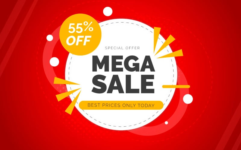 Sale marketing banner with price cut out and sell-off Vector Illustration