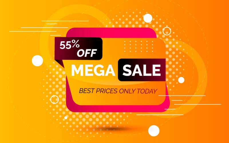 sale marketing banner with price cut out and sell-off. Illustration