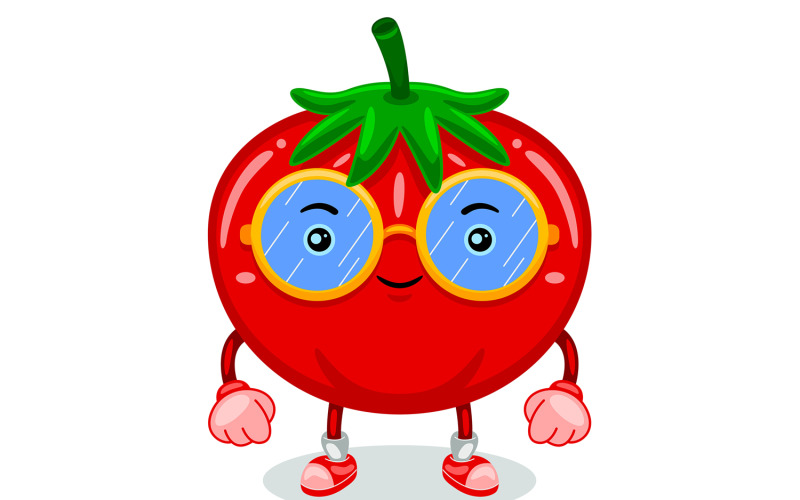 Tomato Mascot Character Vector Illustration Vector Graphic