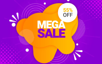 Vector sale banner with price cut out and sell-off