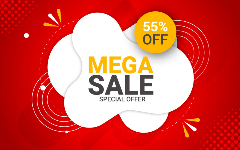 Vector Sale marketing banner with price cut out Illustration