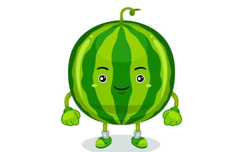 Watermelon Mascot Character Vector Illustration Vector Graphic