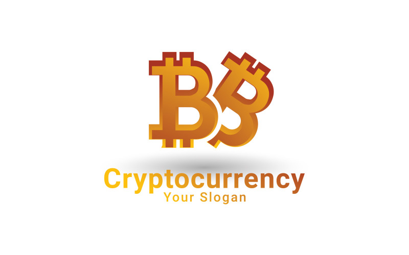 Bitcoin With Arrow Logo, Cryptocurrency Logo, Bitcoin Exchange Logo, Digital Money Logo Template