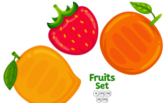 Cute Fruits Pack Vector #04