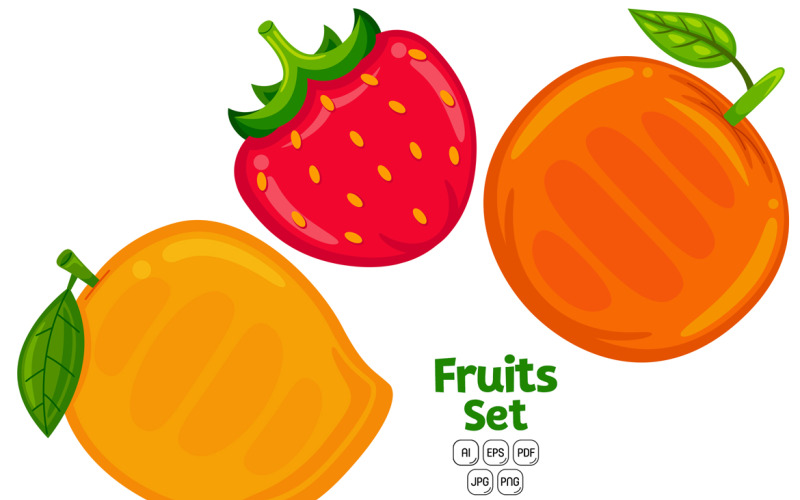 Cute Fruits Pack Vector #04 Vector Graphic