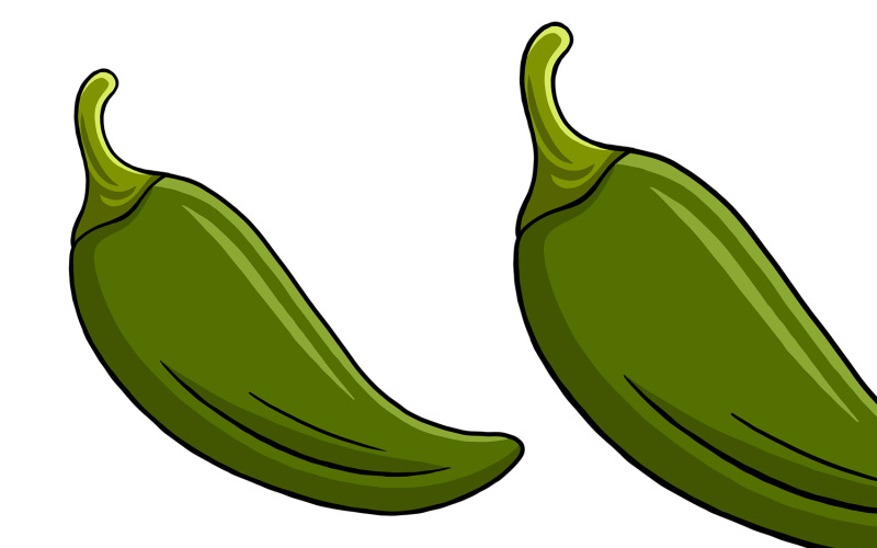 Green Hot Chilli Pepper Vector Illustration Vector Graphic