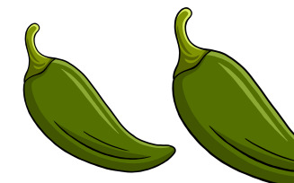 Green Hot Chilli Pepper Vector Illustration