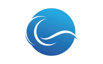 Blue Wave Logo Vector. water wave illustration template design V12