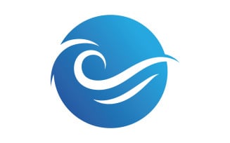 Blue Wave Logo Vector. water wave illustration template design V13