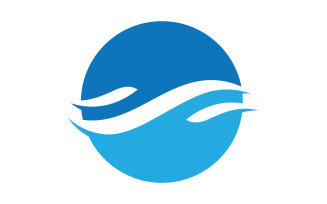 Blue Wave Logo Vector. water wave illustration template design V14