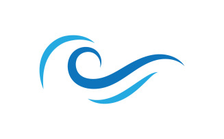 Blue Wave Logo Vector. water wave illustration template design V1