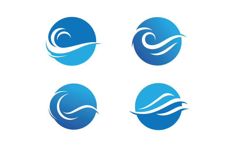 Blue Wave Logo Vector. water wave illustration template design V20 Logo Template
