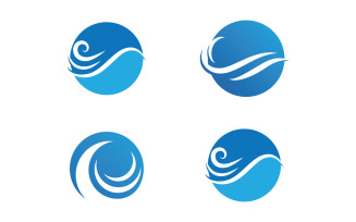 Blue Wave Logo Vector. water wave illustration template design V21