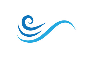 Blue Wave Logo Vector. water wave illustration template design V4