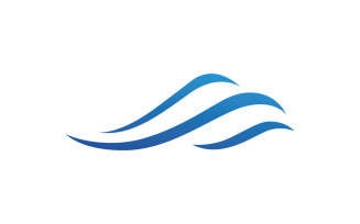 Blue Wave Logo Vector. water wave illustration template design V6