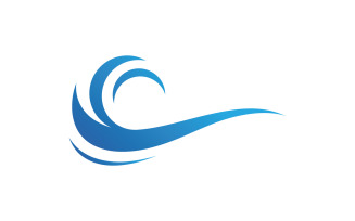 Blue Wave Logo Vector. water wave illustration template design V8