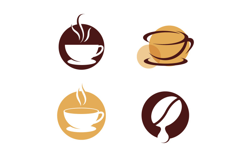Coffee cup Logo coffee shop vector icon design V17 Logo Template