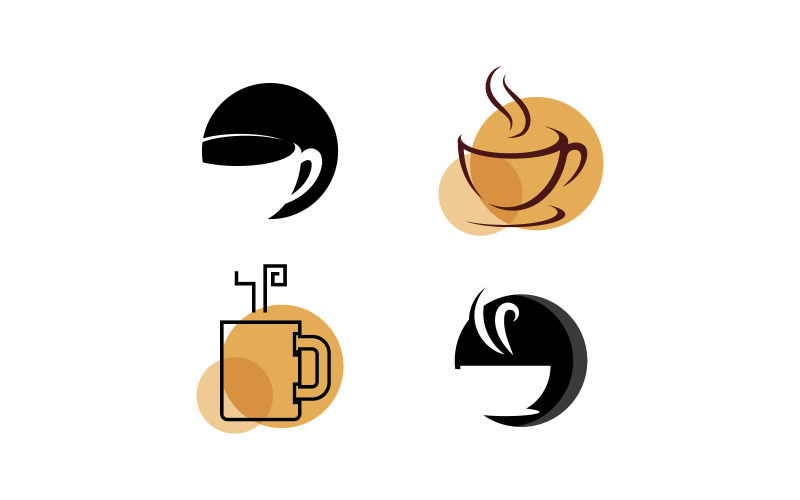 Coffee cup Logo coffee shop vector icon design V18 Logo Template