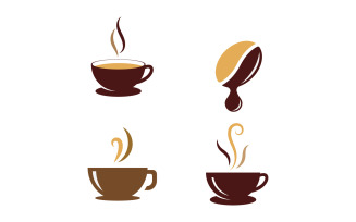 Coffee cup Logo coffee shop vector icon design V19